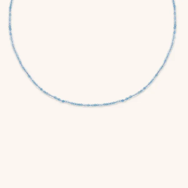 Astrid & Miyu Aquamarine March collier perles or massif