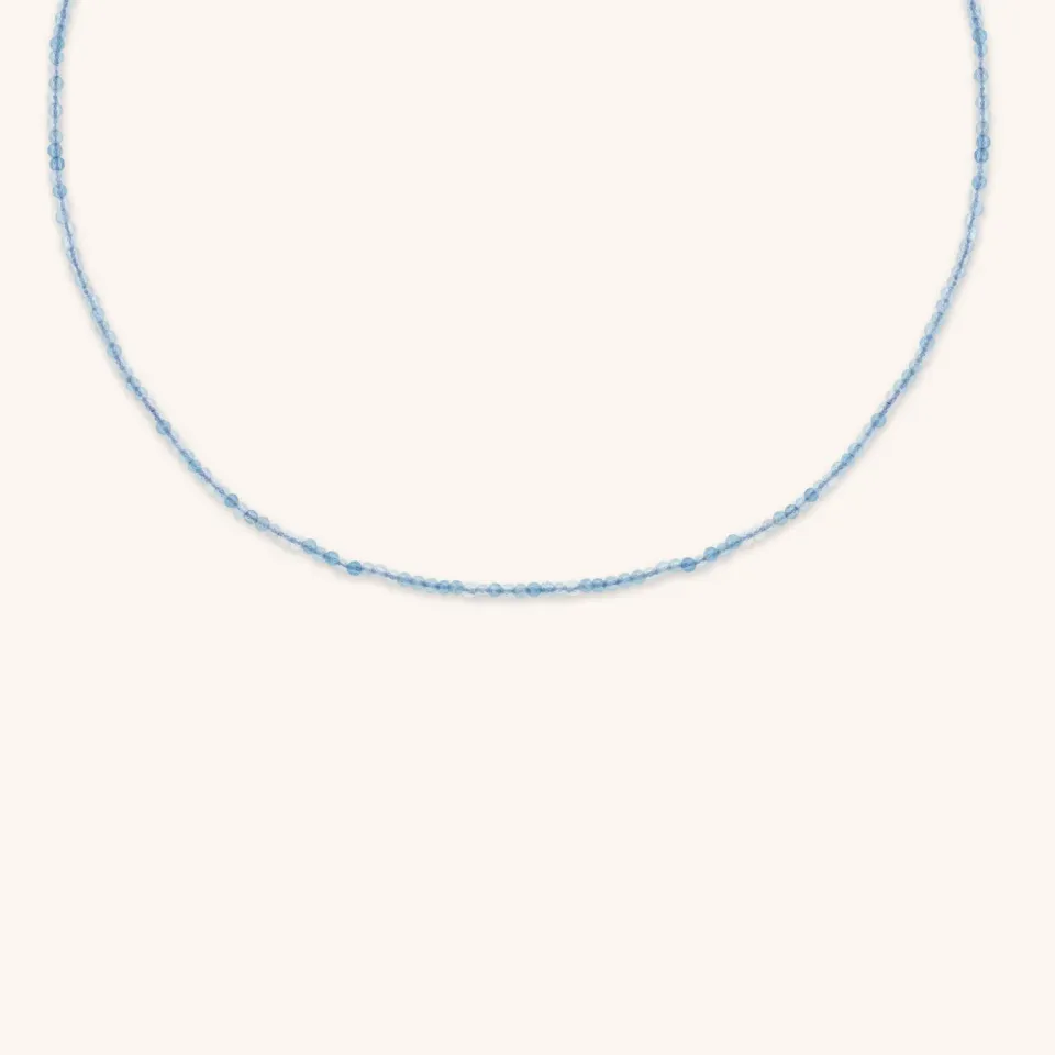 Astrid & Miyu Aquamarine March collier perles or massif