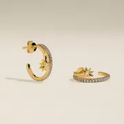 Astrid & Miyu Cosmic Illusion Crystal ear cuff doré