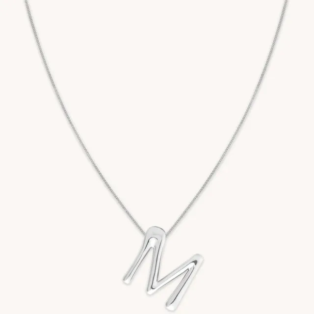 Astrid & Miyu Initial Bold M collier argent lettre M