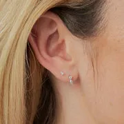 Astrid & Miyu Stacked Topaz piercing clou or blanc massif