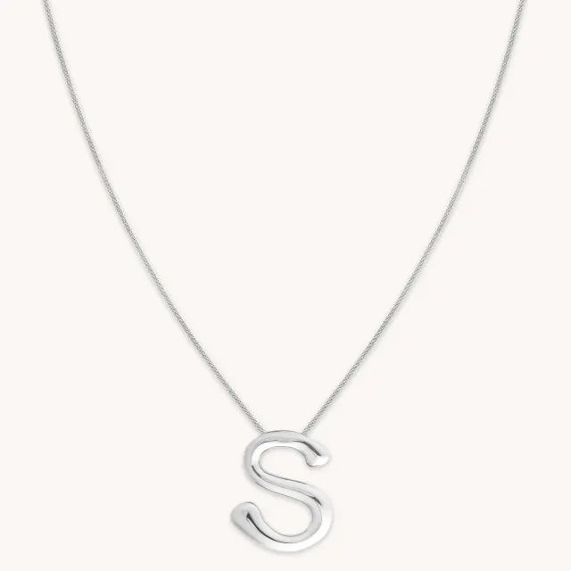 Astrid & Miyu S Initial Bold collier argent initiale S
