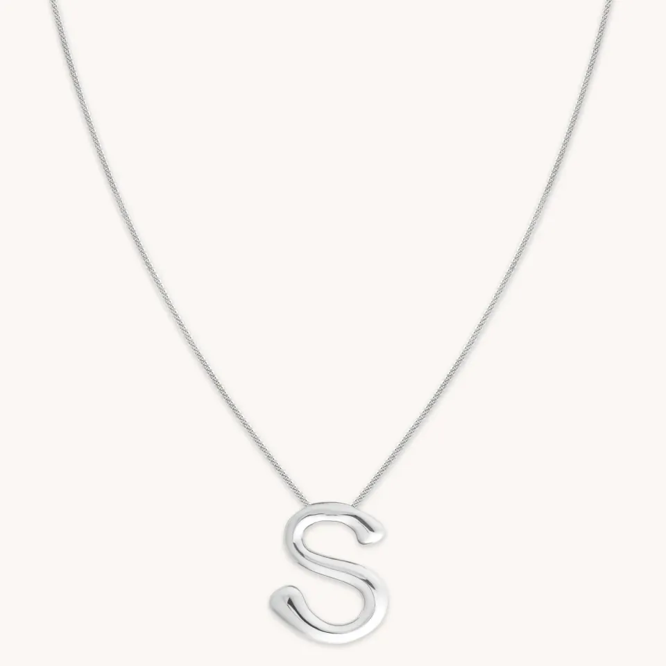 Astrid & Miyu S Initial Bold collier argent initiale S
