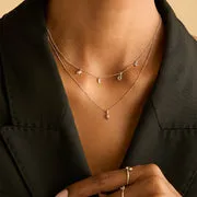 Astrid & Miyu Star collier or blanc topaze blanche