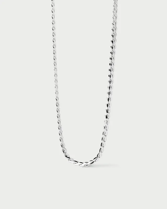 PDPAOLA Serpentine collier chaîne argent 3 mm