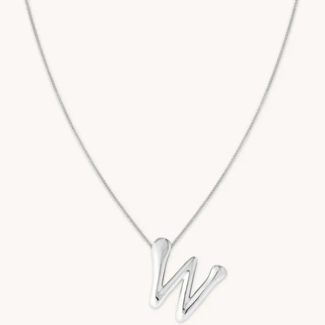 Astrid & Miyu W Initial Bold Pendant collier argent