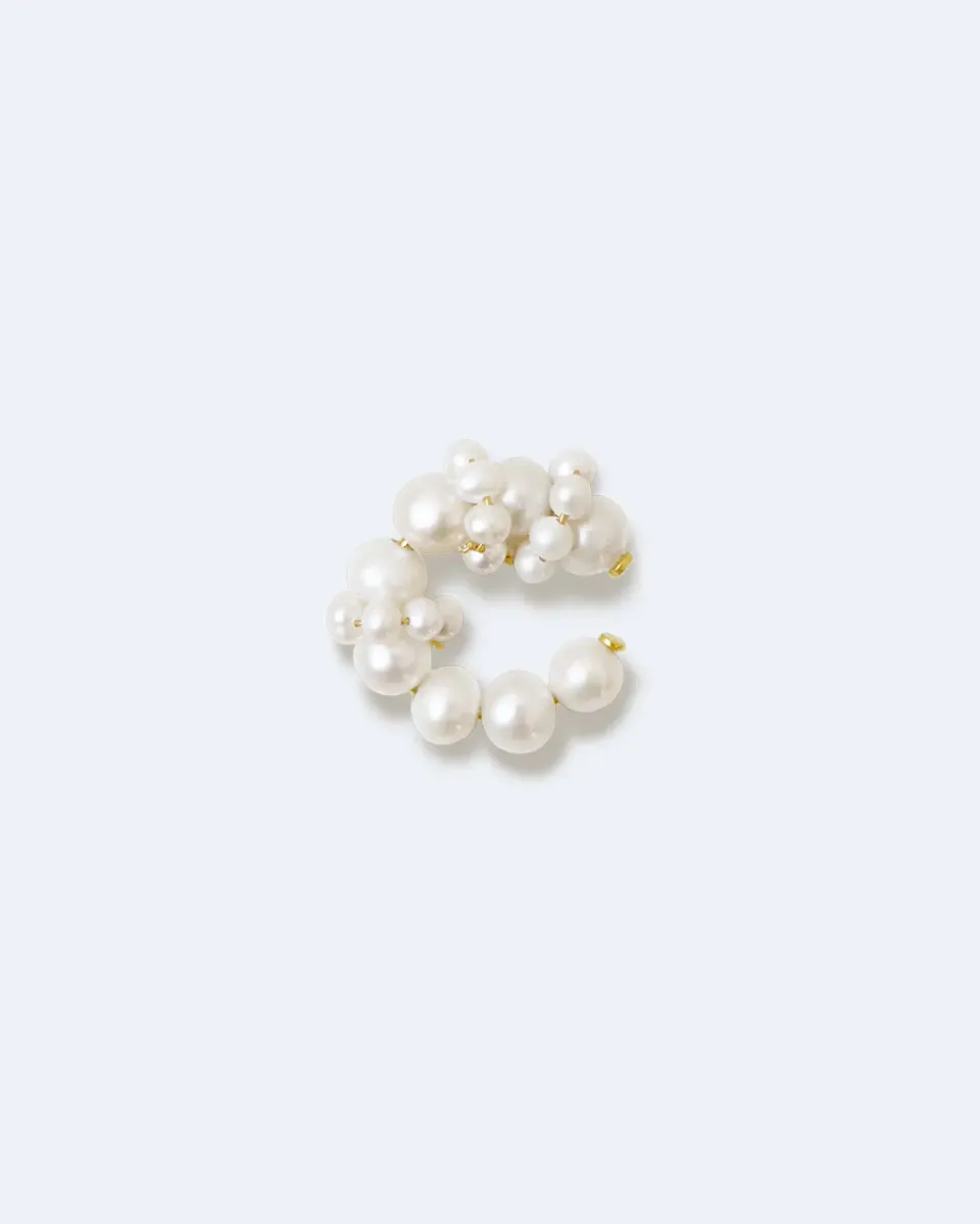 Completedworks Posy ear cuff perle plaqué or vermeil
