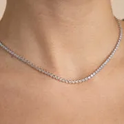 Astrid & Miyu Gleam Tennis Chain collier tennis argenté