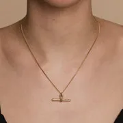 Astrid & Miyu Hardware T-Bar pendentif collier doré barre