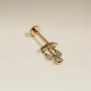 Astrid & Miyu Diamond Pear piercing Multi Charm Helix or diamant