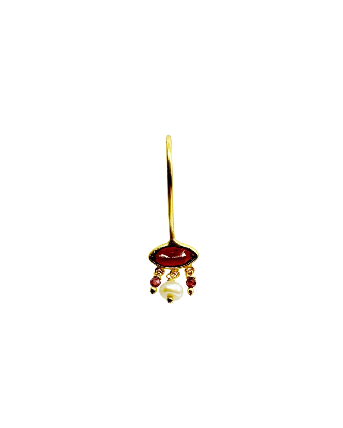 Le Fourbi de Capucine N15 boucles d'oreille grenat perle