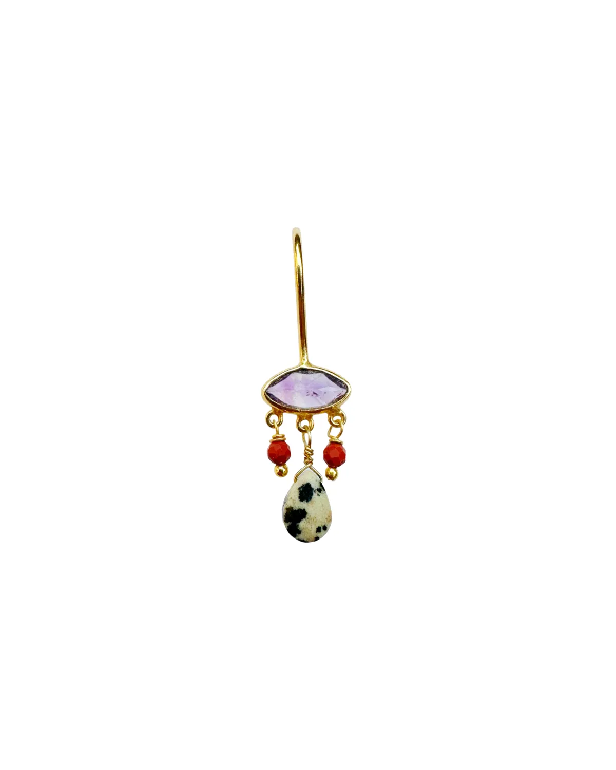 Le Fourbi de Capucine P56 boucles d'oreilles jaspe améthyste