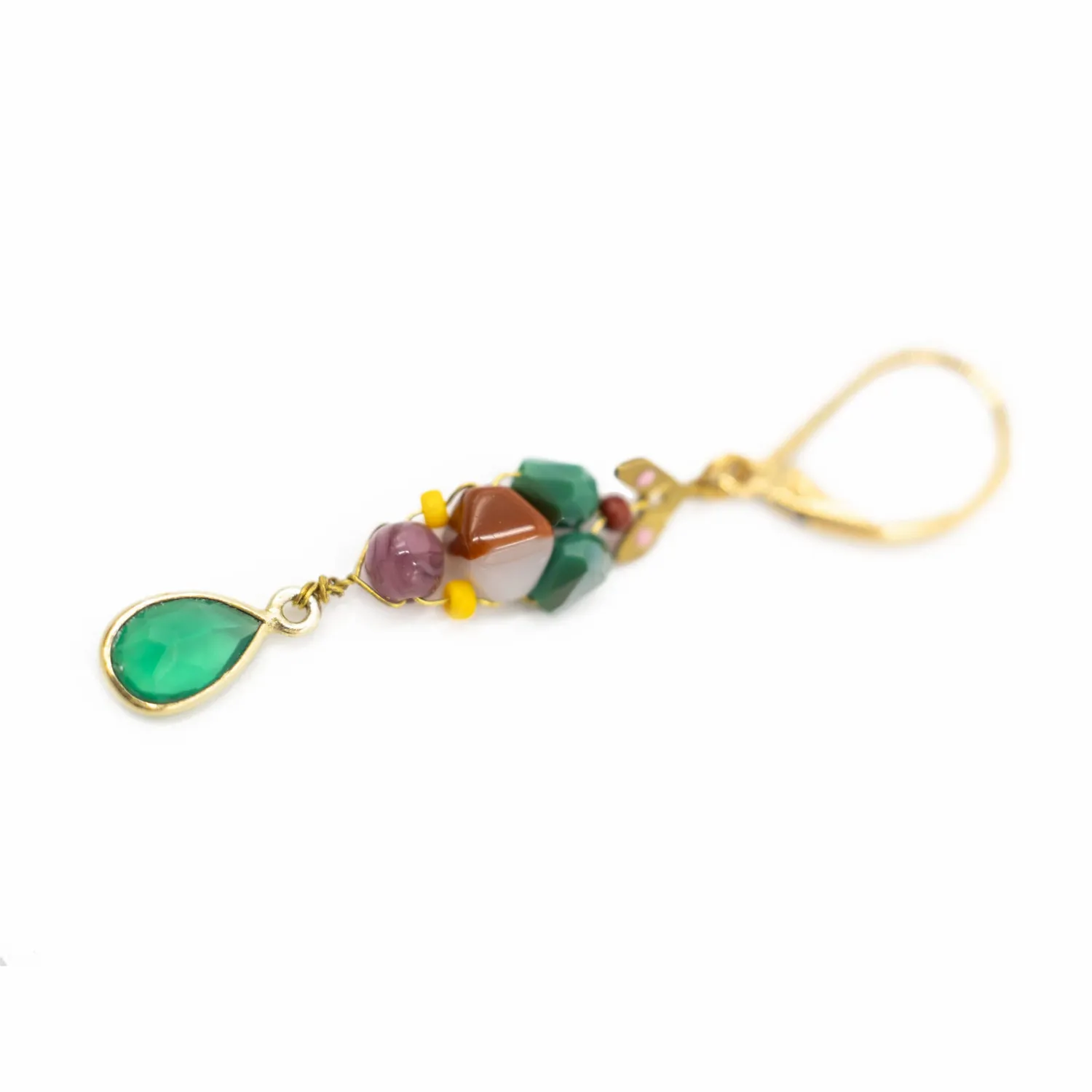 Le Fourbi de Capucine GOU36V boucles d’oreilles onyx vert