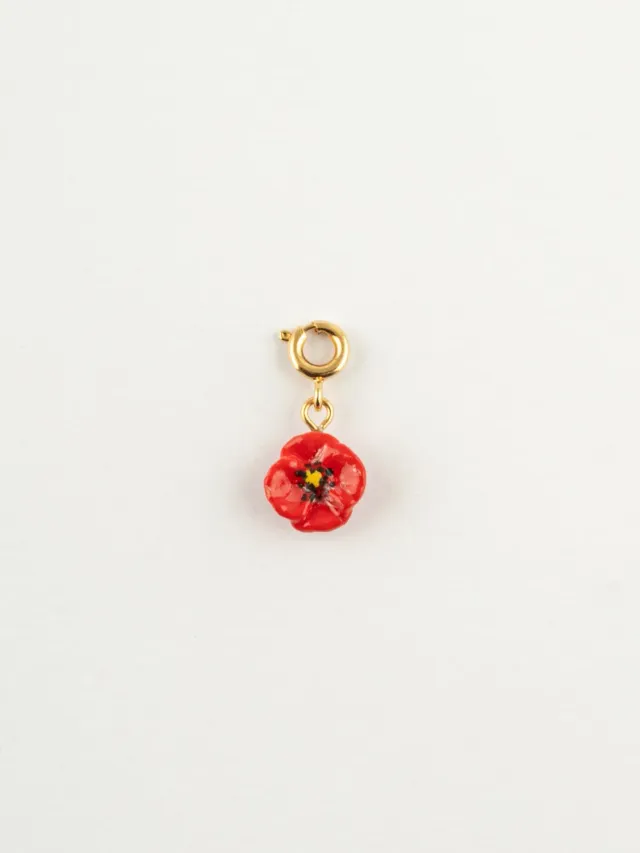 Nach Bijoux coquelicot charm’s porcelaine rouge 1 cm