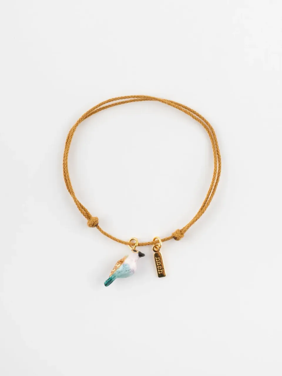 Nach Bijoux Rollier bracelet cordon oiseau porcelaine