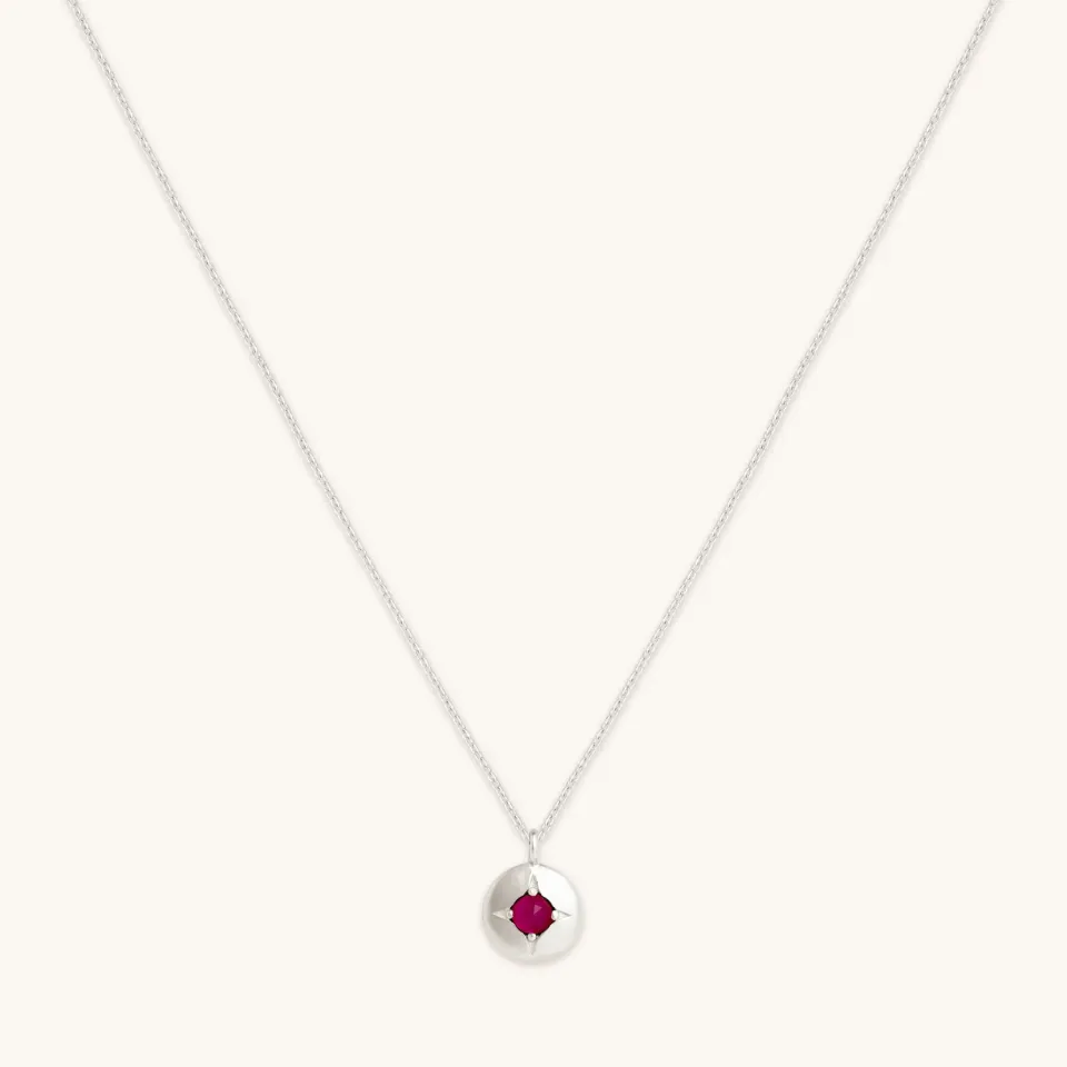 Astrid & Miyu collier July rubis or blanc massif