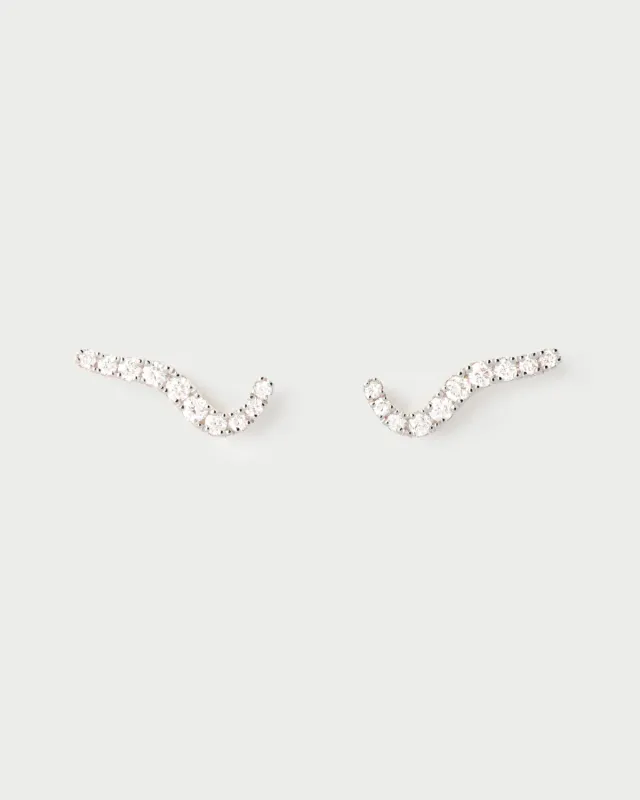 PDPAOLA Flow puces d’oreilles diamants or jaune
