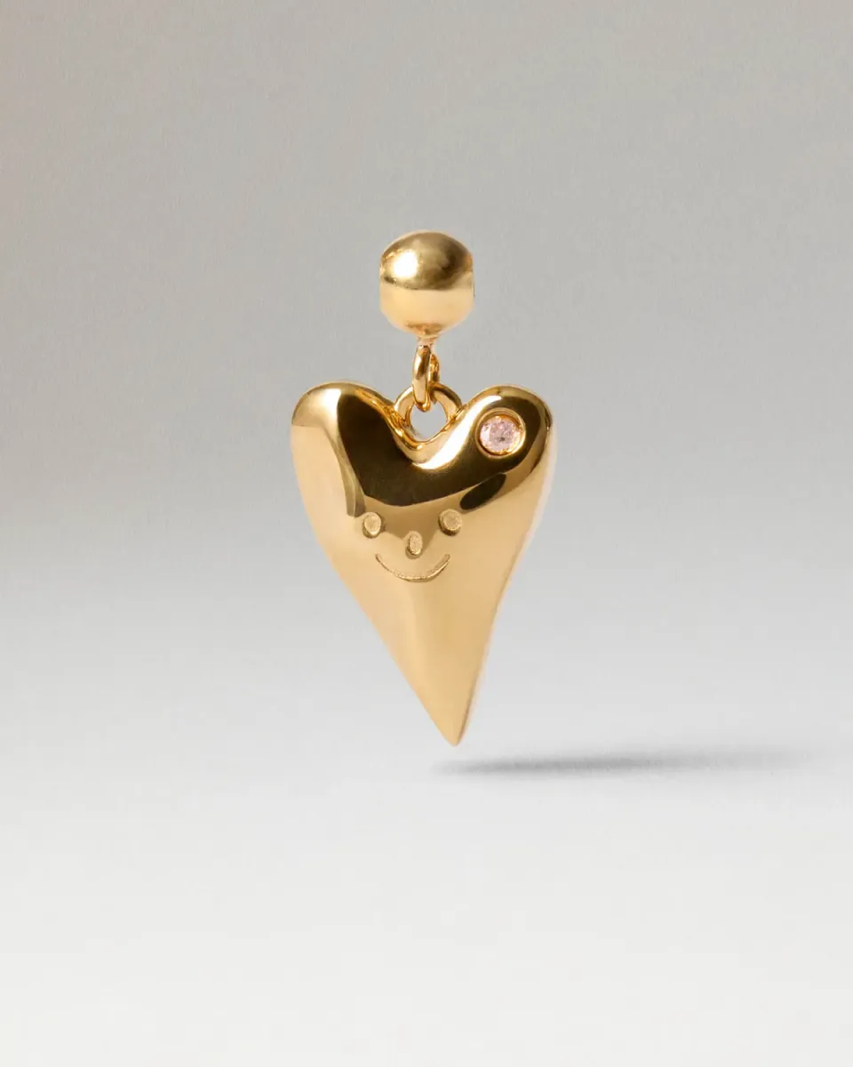 PDPAOLA Happy Heart breloque cœur zirconia doré