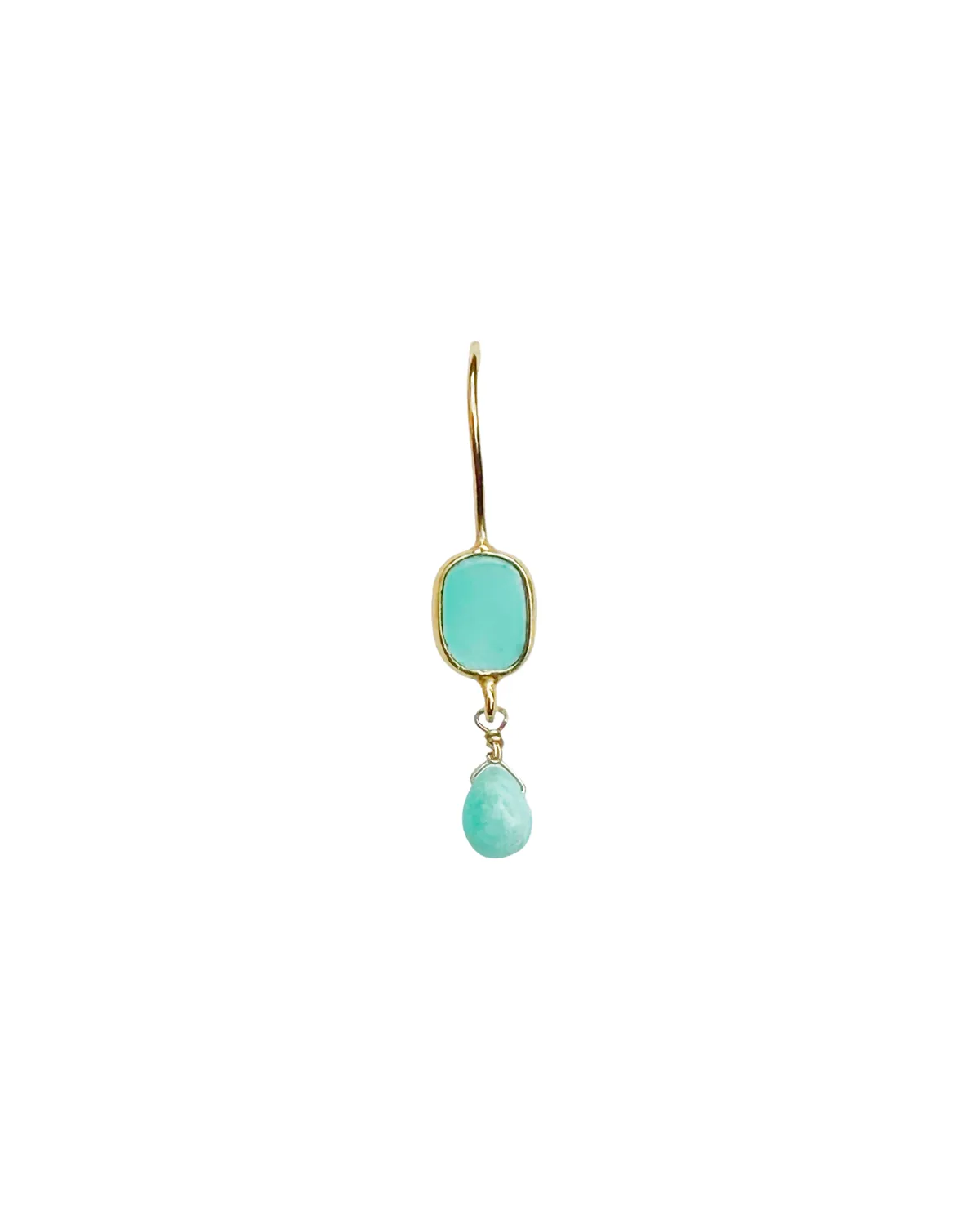 Le Fourbi de Capucine P59 boucles d'oreilles laiton doré amazonite