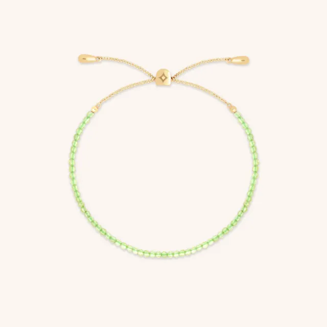 Astrid & Miyu Peridot August bracelet perles or massif péridot