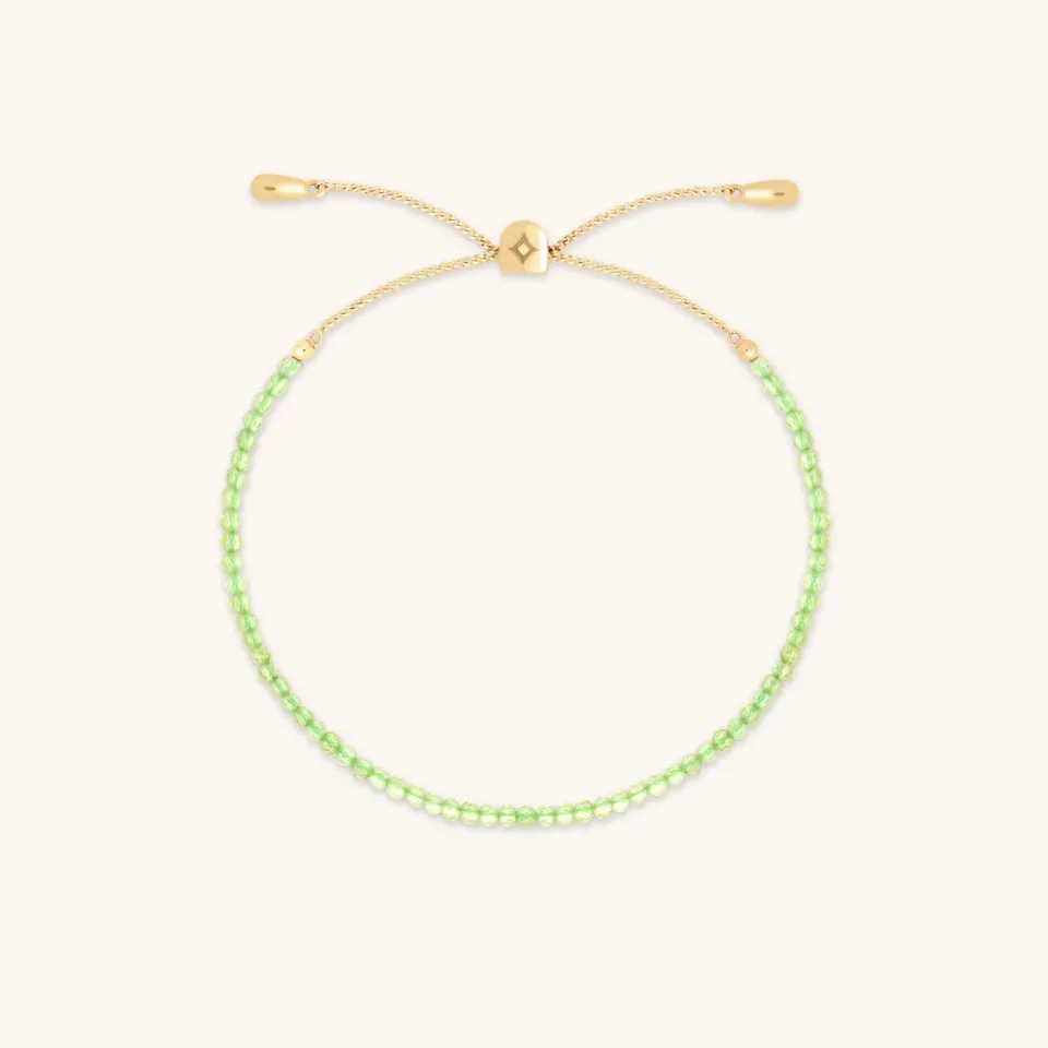 Astrid & Miyu Peridot August bracelet perles or massif péridot