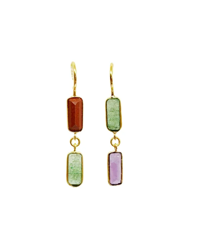 Le Fourbi de Capucine D13 boucles d'oreilles jaspe améthyste