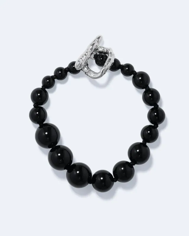 Completedworks Bog bracelet onyx noir argent