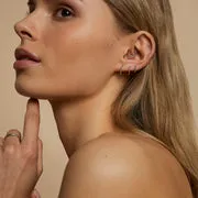 Astrid & Miyu Rope Daith Ring anneau piercing or blanc massif