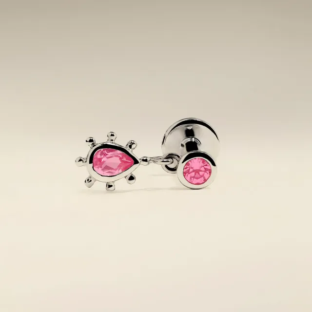 Astrid & Miyu Pink Sapphire Beaded piercing saphir rose