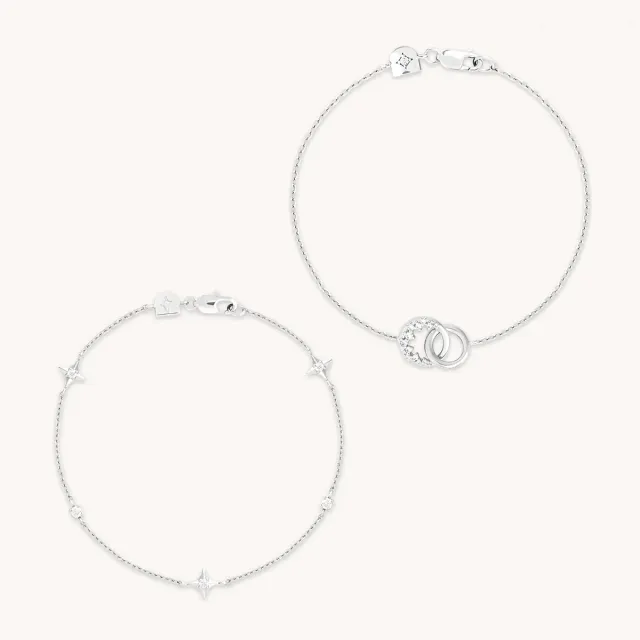Astrid & Miyu Celestial set bracelets argent