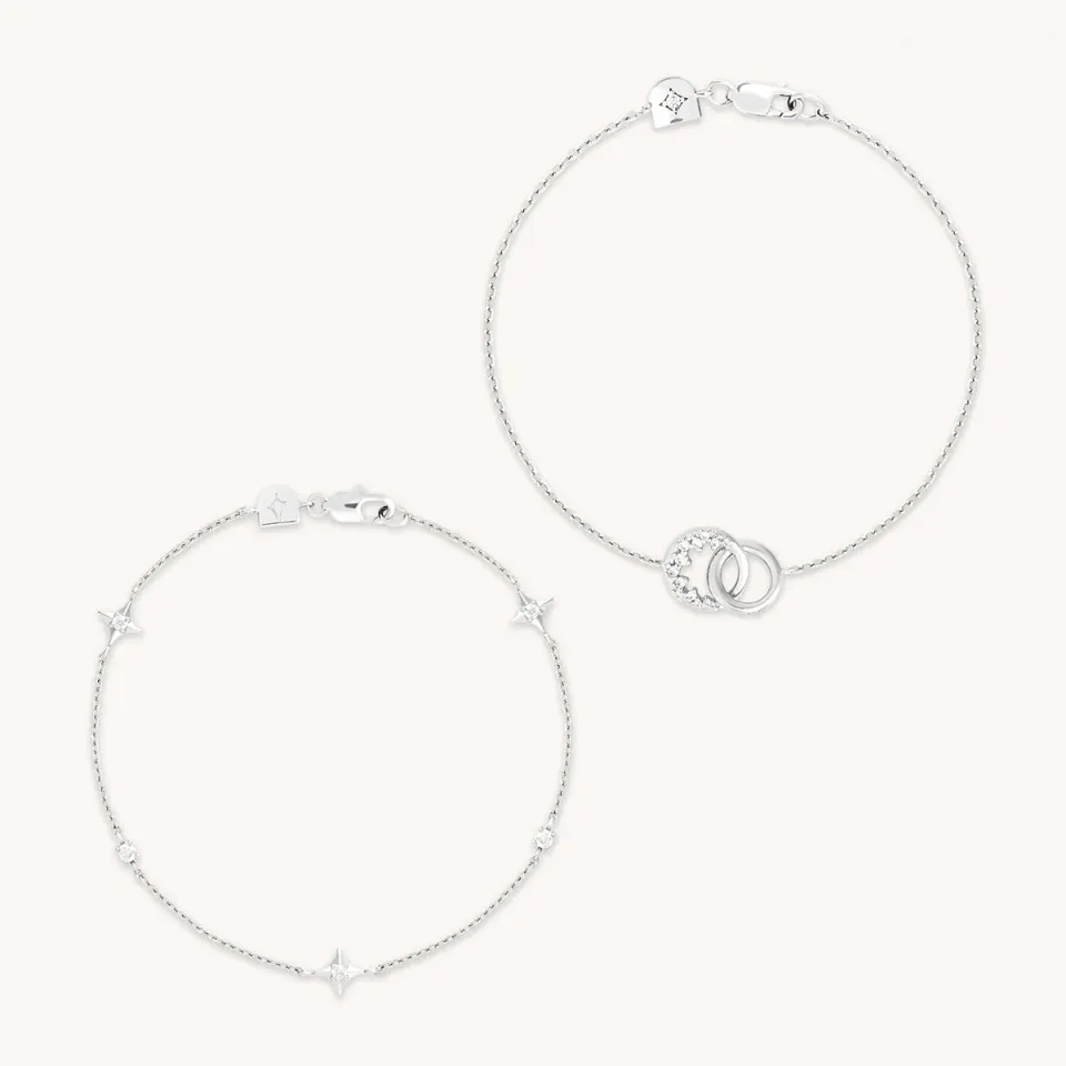 Astrid & Miyu Celestial set bracelets argent