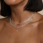 Astrid & Miyu C Initial Pavé Pendant collier argent