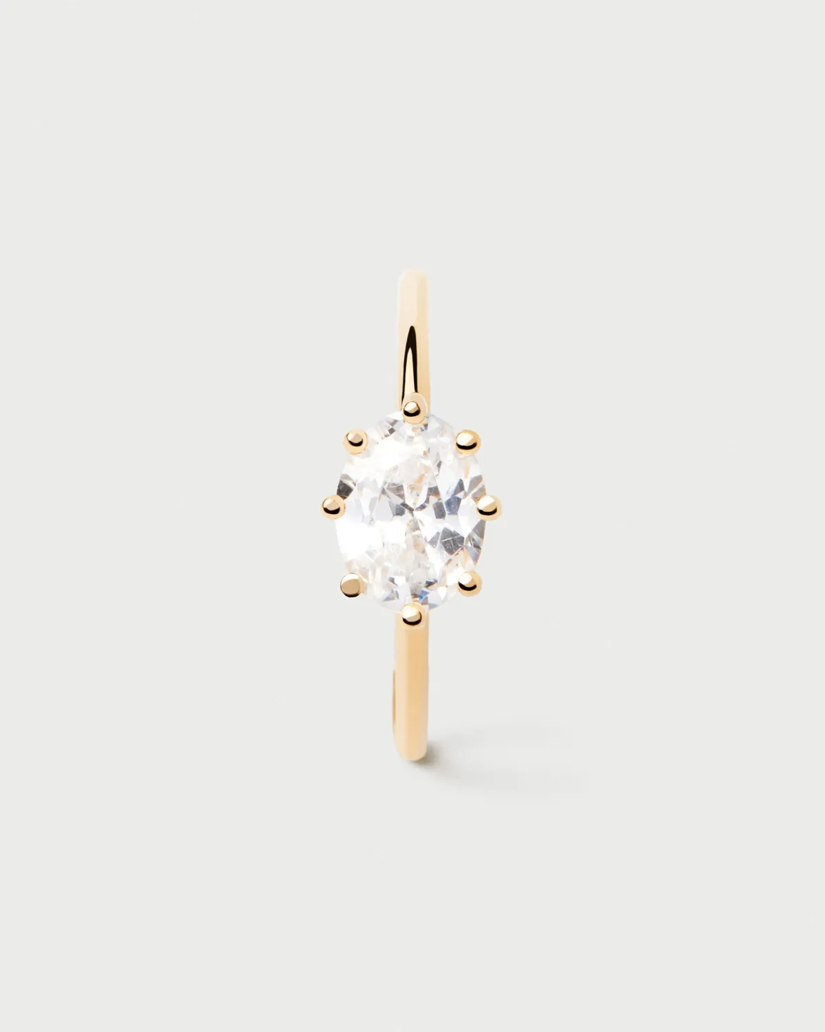 PDPAOLA Kim bague plaqué or zirconia 6x8 mm