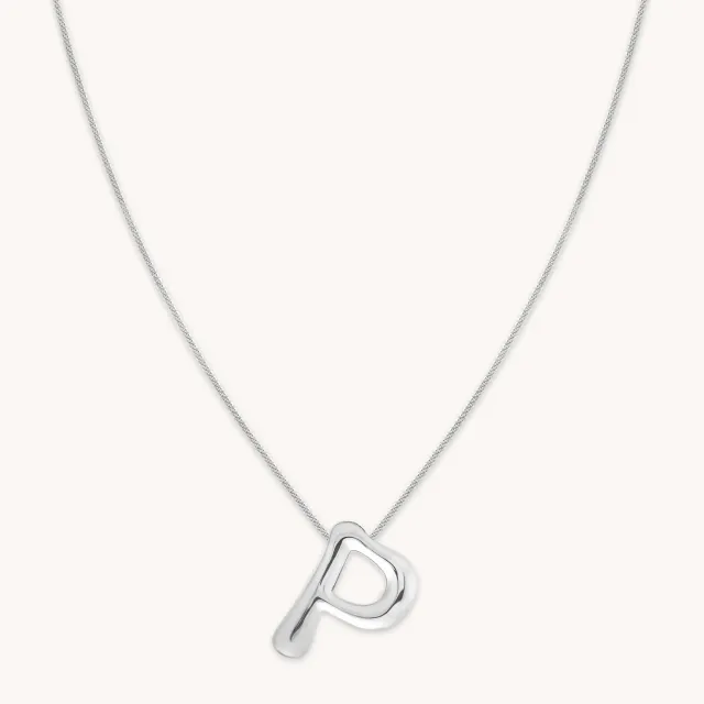 Astrid & Miyu P Initial Bold collier argent initiale