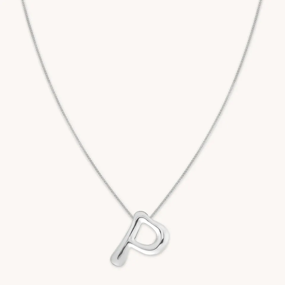 Astrid & Miyu P Initial Bold collier argent initiale