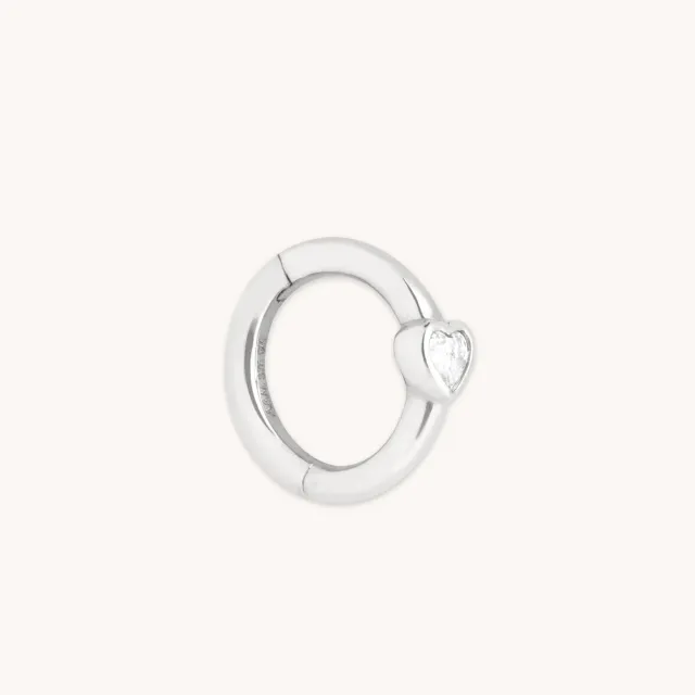 Astrid & Miyu Heart Topaz créoles or blanc massif