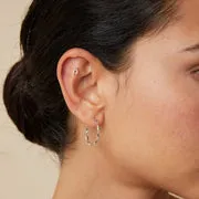 Astrid & Miyu Horseshoe piercing pavé or blanc massif