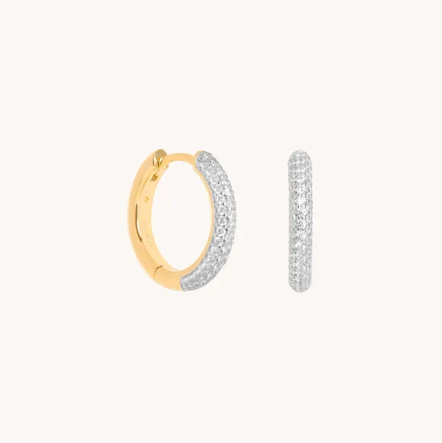 Astrid & Miyu Pavé Essential créoles dorées Small Hoops