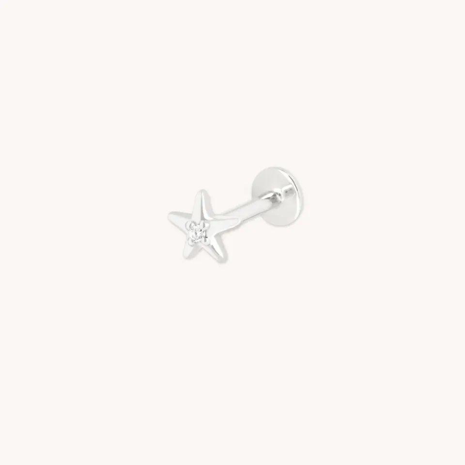 Astrid & Miyu Diamond Star piercing clou or blanc massif