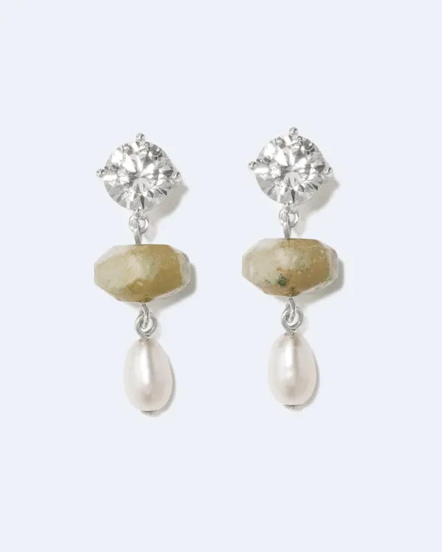 Completedworks Orchard boucles d’oreilles perle agate zirconia