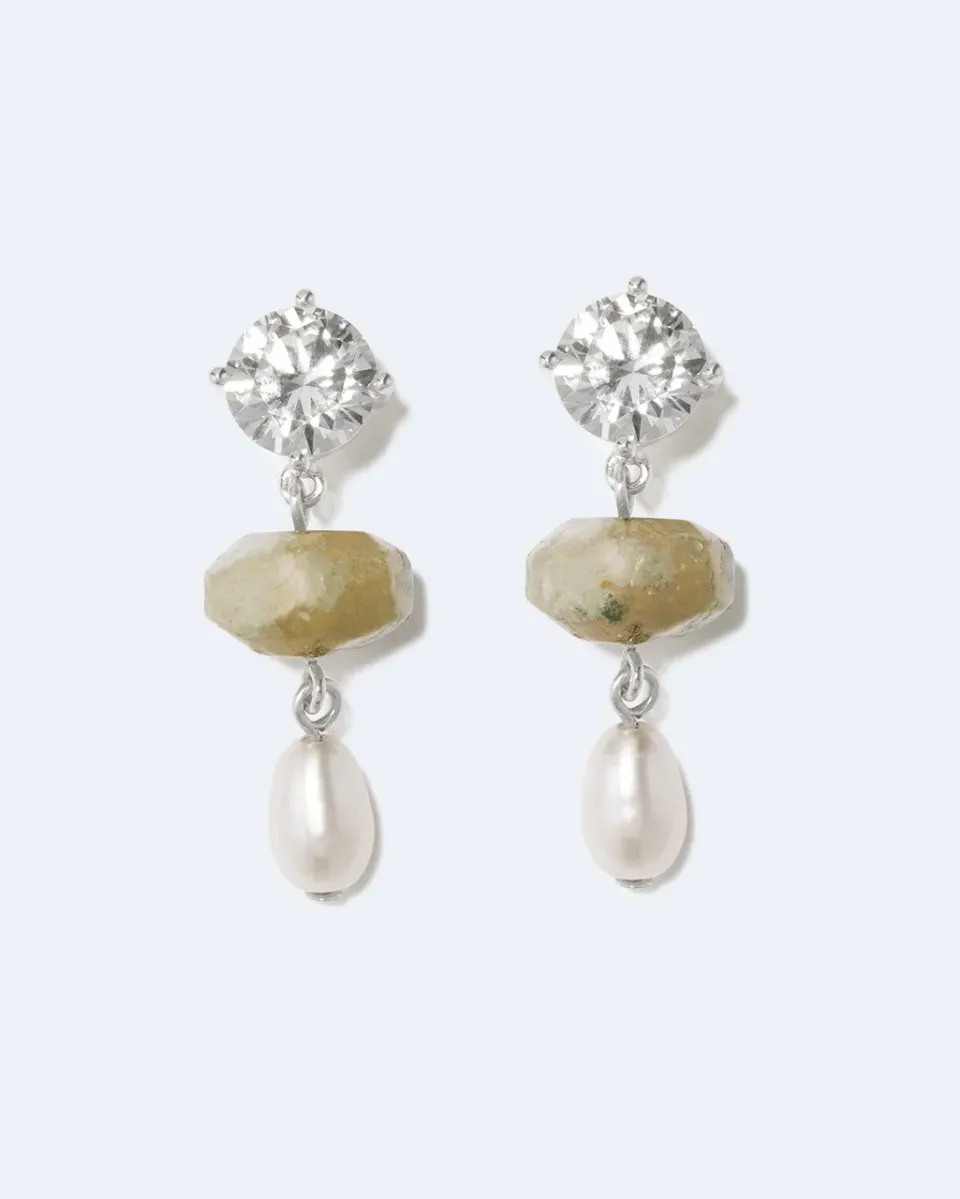Completedworks Orchard boucles d’oreilles perle agate zirconia
