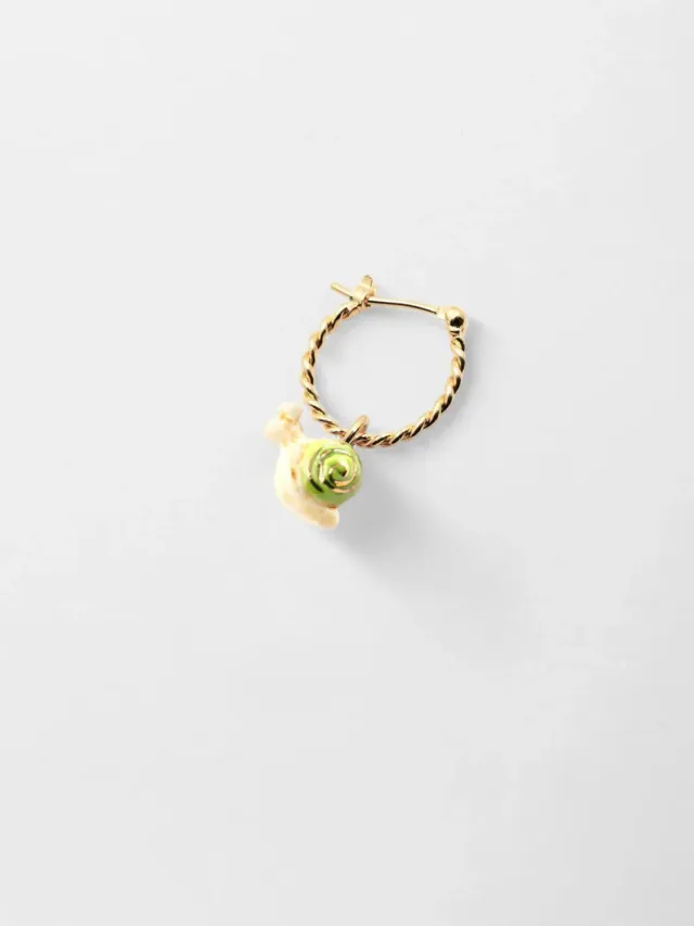 Nach Bijoux mini créole escargot boucle verte 2,4 cm