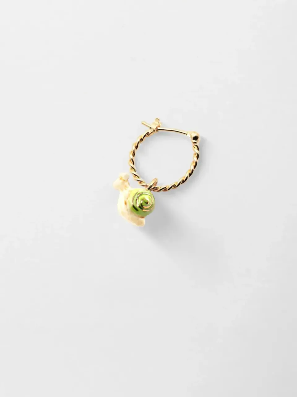 Nach Bijoux mini créole escargot boucle verte 2,4 cm