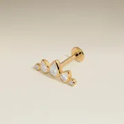 Astrid & Miyu Diamond Pear Curved piercing or jaune poire