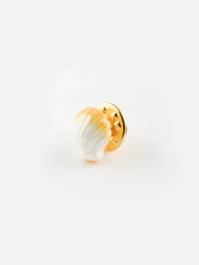Nach Bijoux coquillage blanc pin's broche porcelaine 12 mm