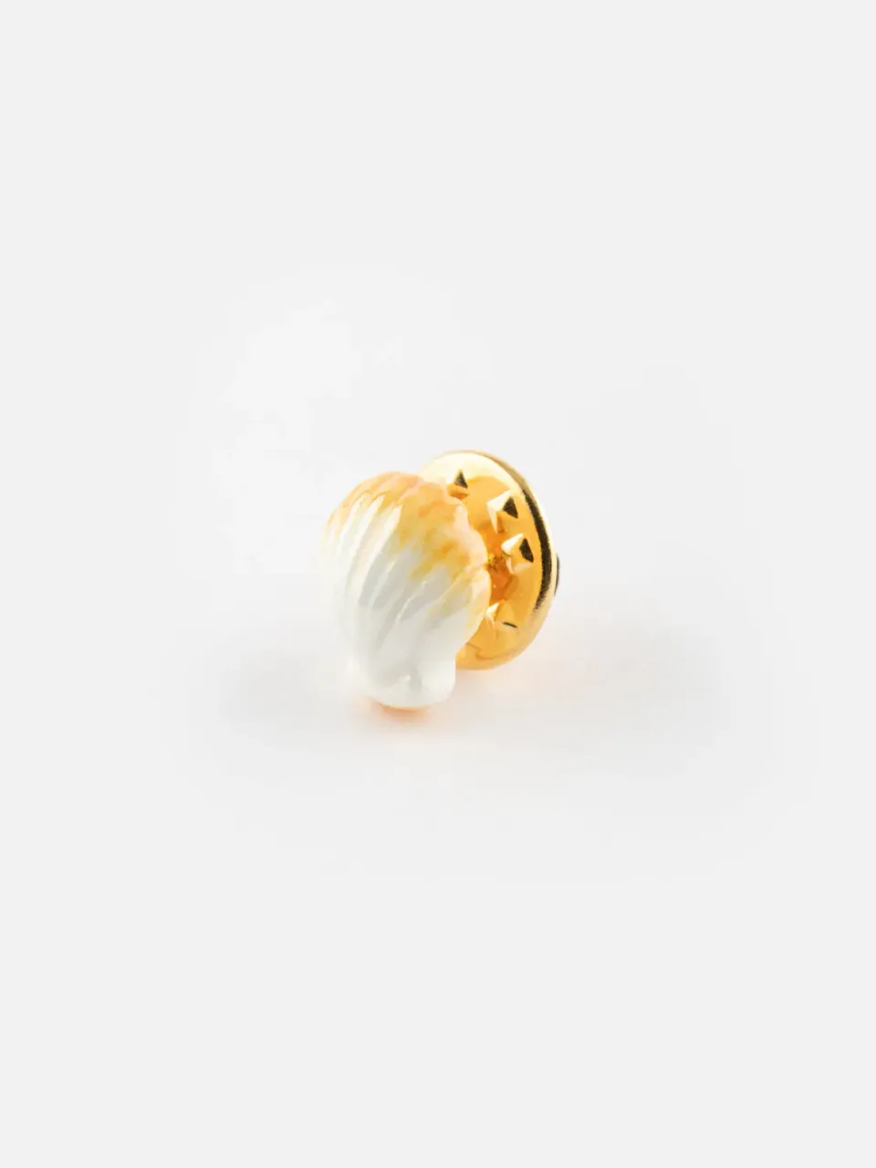 Nach Bijoux coquillage blanc pin's broche porcelaine 12 mm