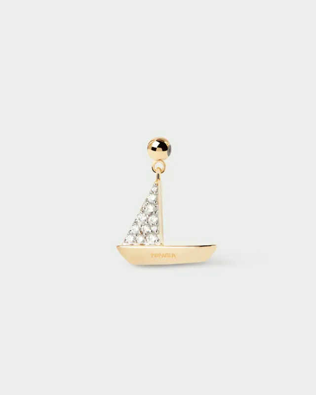 PDPAOLA Boat charm zircon blanc 10 mm