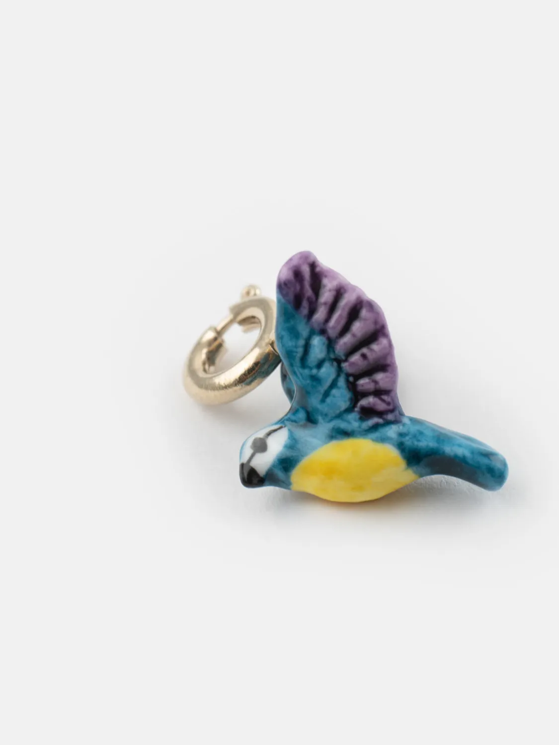 Nach Bijoux Belles du Sud charms mésange porcelaine dorée