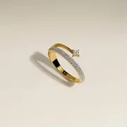 Astrid & Miyu Pavé Crystal Illusion bague dorée pavé