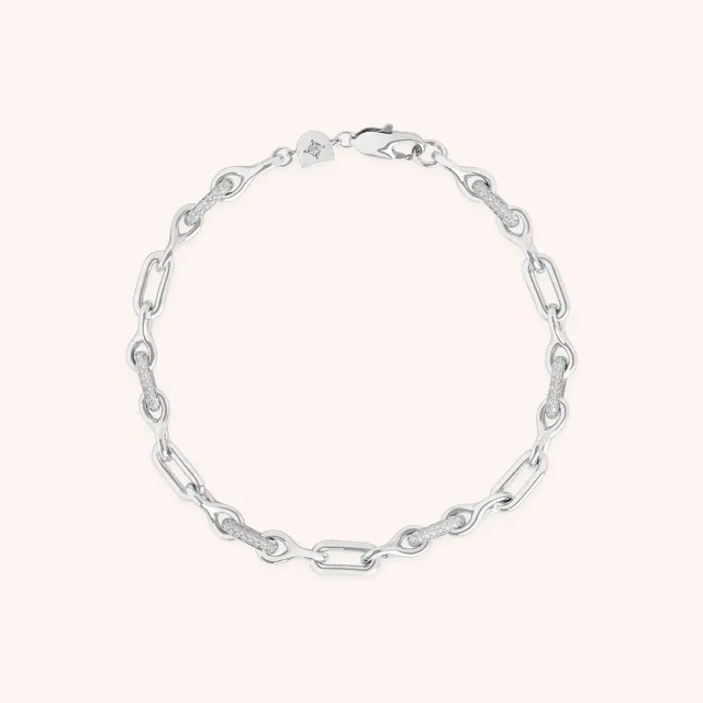 Astrid & Miyu Pavé Chain Link bracelet argent